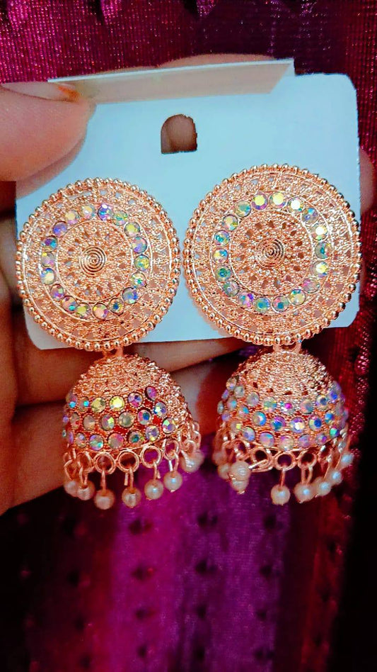 Dome Design Jhumka Earrings for Party Wear – Mummy Jewellery