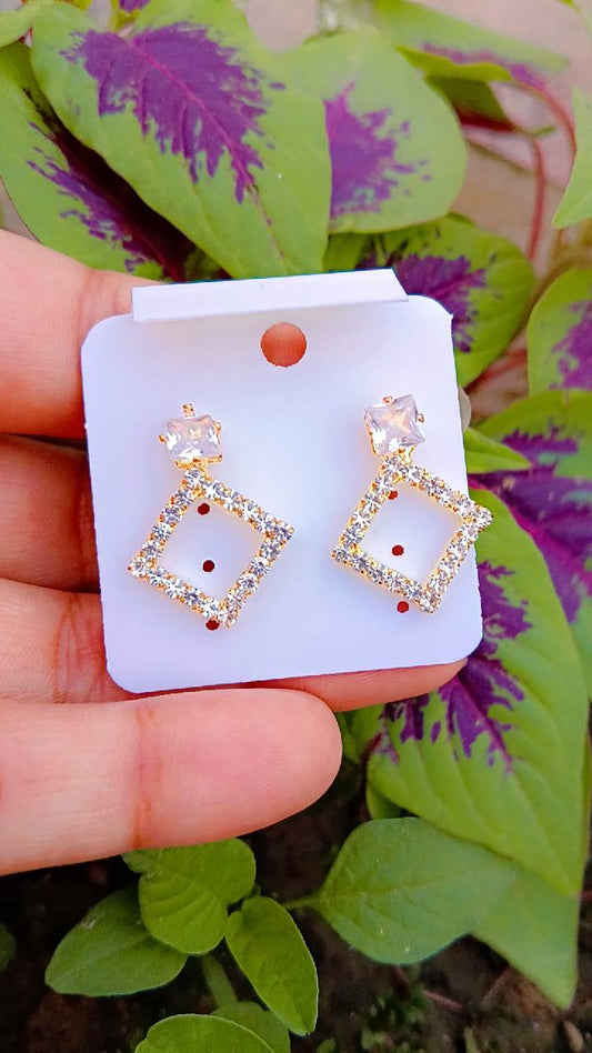 Aarohi Crystal Square Drop Earrings for Party Glam – Mummy Jewellery