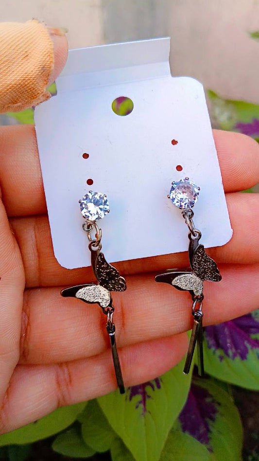 Midnight Sparkle Butterfly Drop Earrings – Mummy Jewellery
