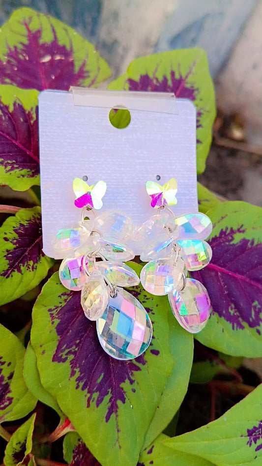 Ira Crystal Butterfly Drop Earrings | Shimmering Statement Danglers by Mummy Jewellery