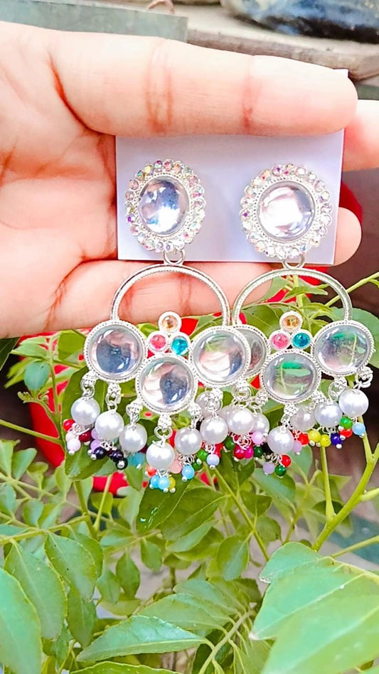 Noor Pearl Mirror Earrings – Mummy Jewellery