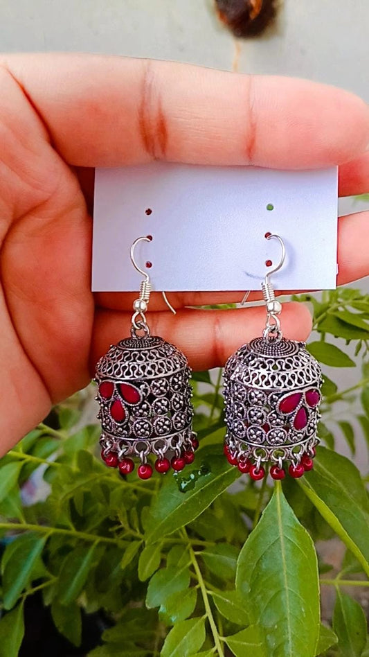 Noor Oxidized Jhumka Earrings – Mummy Jewellery